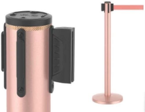 Pearl Pink Retractable Belt Barrier Stanchion
